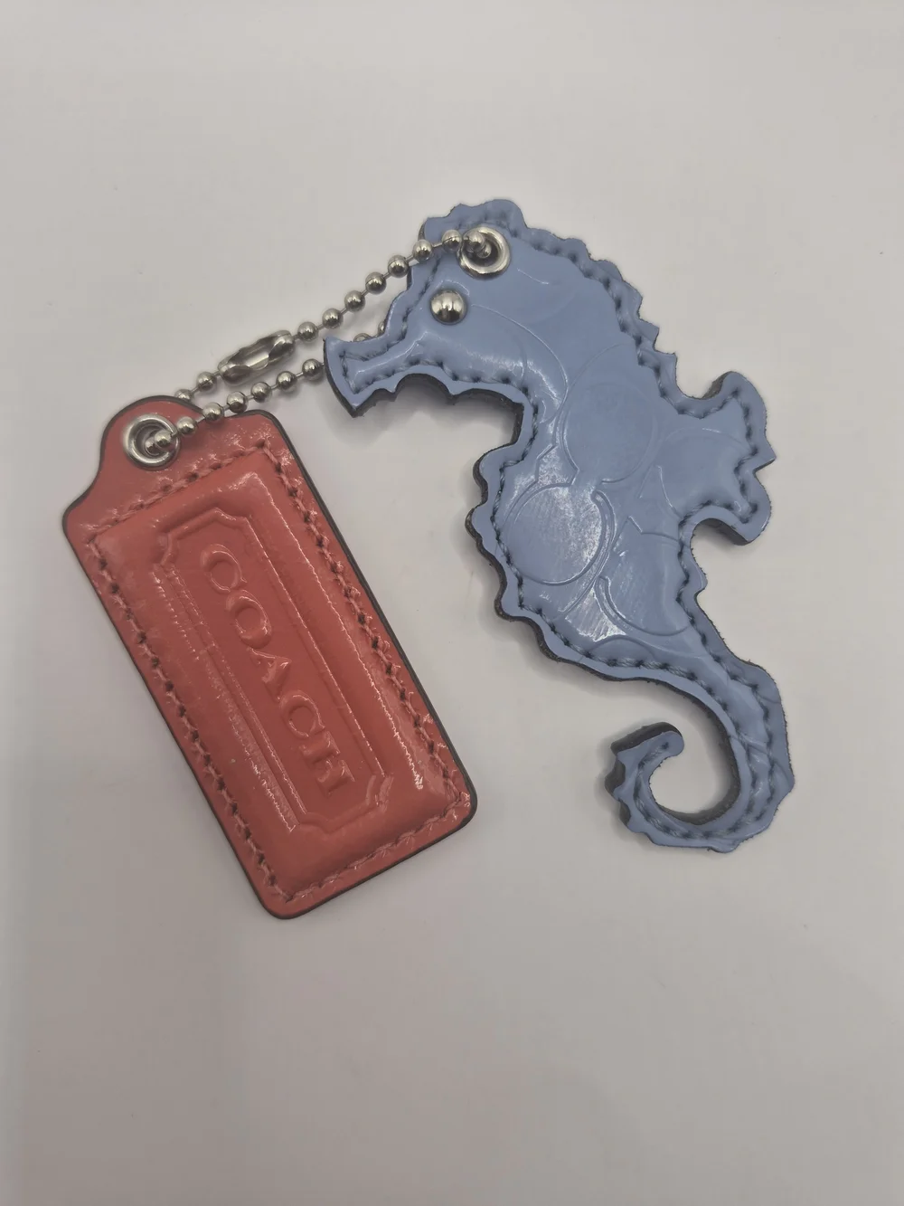 COACH Rare Blue Seahorse And Coral Hangtag Beach/Tote/Coastal